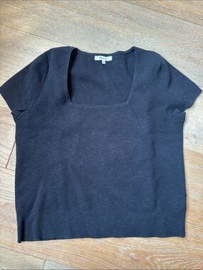 Madewell Black Square-Neck Short Sleeve Tee